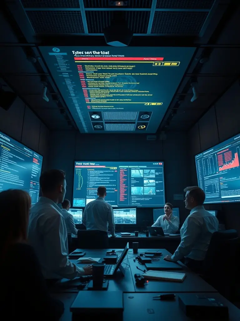 An illustration depicting automated incident response, showing the aiSIEM system automatically isolating and containing a detected threat.